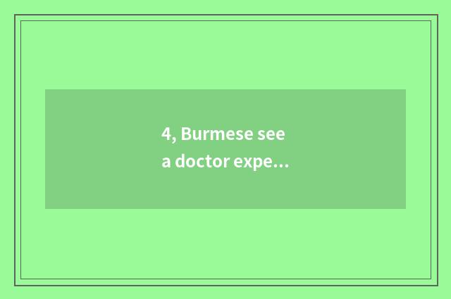 4, Burmese see a doctor expensive?