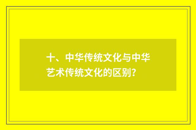 十、中华传统文化与中华艺术传统文化的区别？