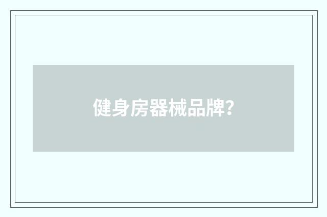 健身房器械品牌?