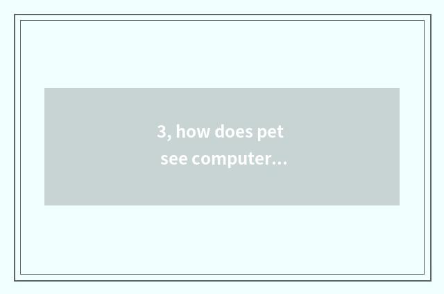 3, how does pet see computer edition do not play again and again?
