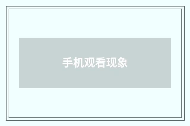 手机观看现象