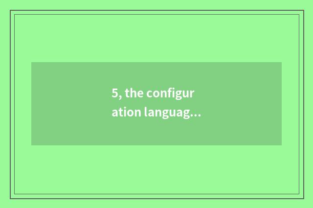 5, the configuration language of nature?