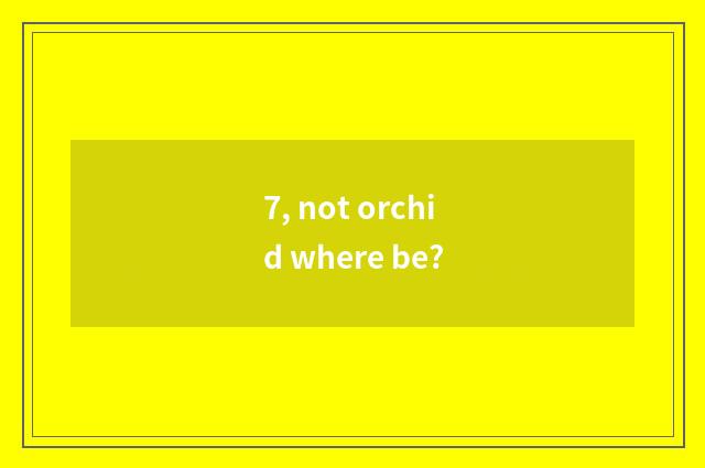 7, not orchid where be?