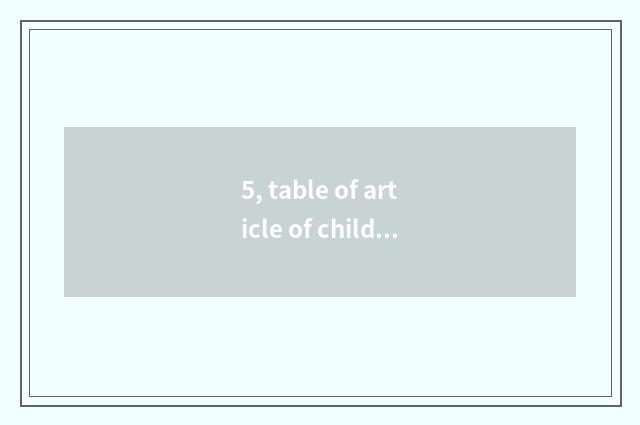 5, table of article of children mental health?