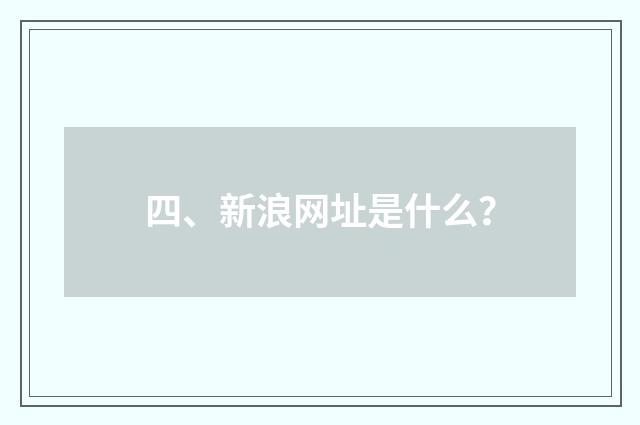 四、新浪网址是什么?
