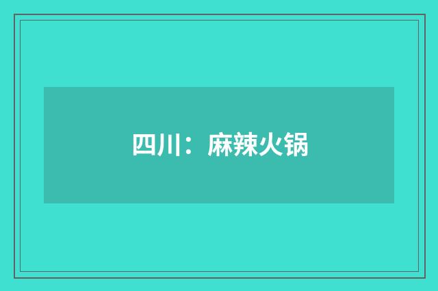 四川:麻辣火锅