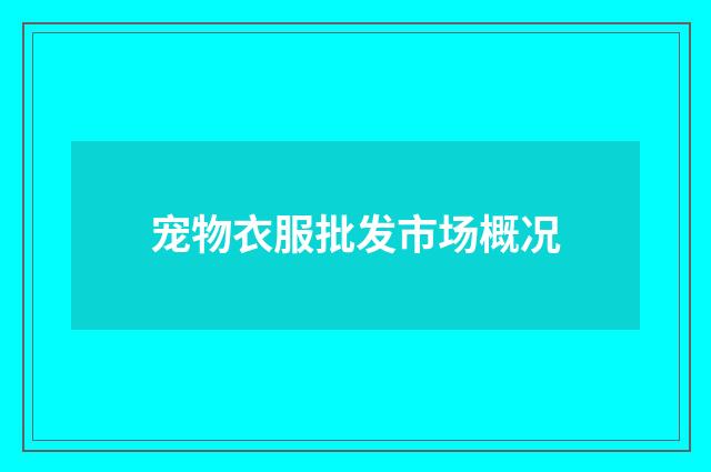 宠物衣服批发市场概况