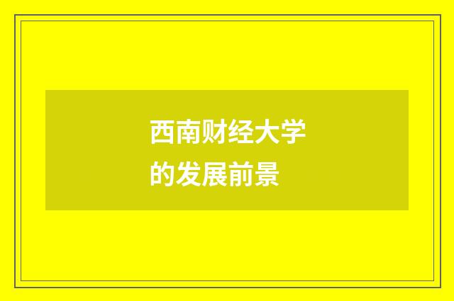 西南财经大学的发展前景