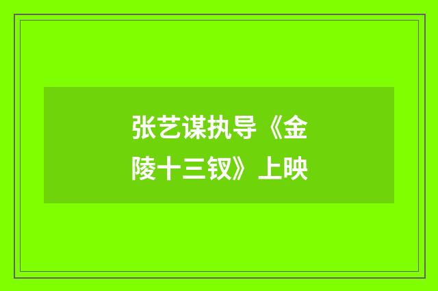 张艺谋执导《金陵十三钗》上映