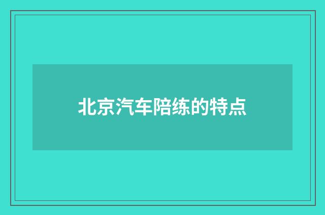 北京汽车陪练的特点