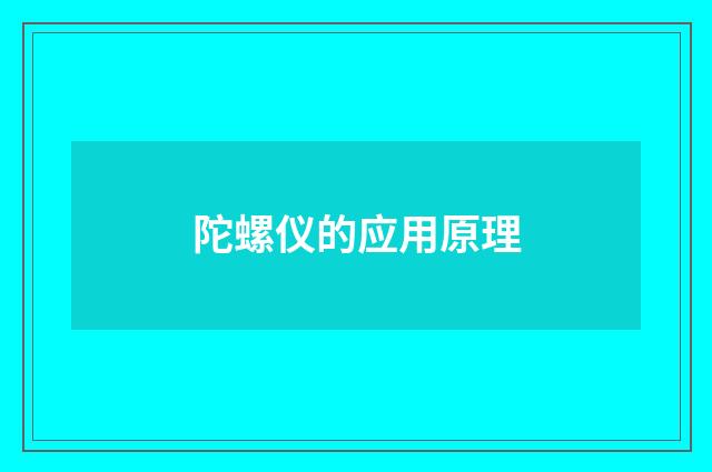 陀螺仪的应用原理