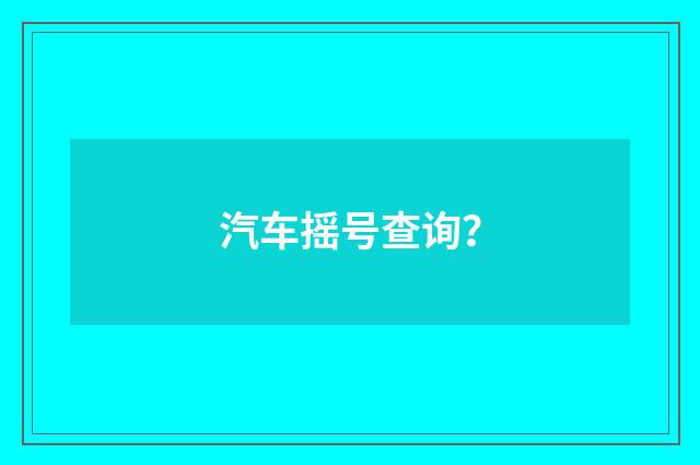 汽车摇号查询？