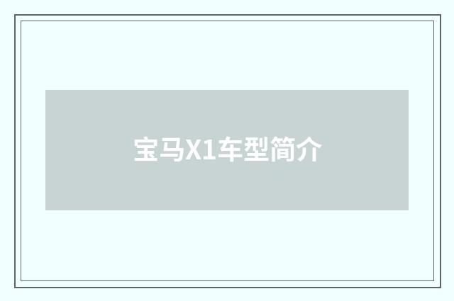 宝马X1车型简介