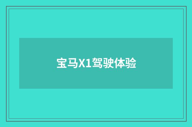 宝马X1驾驶体验