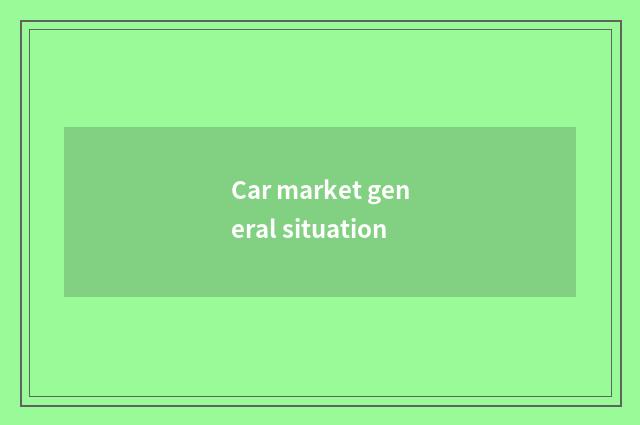 Car market general situation