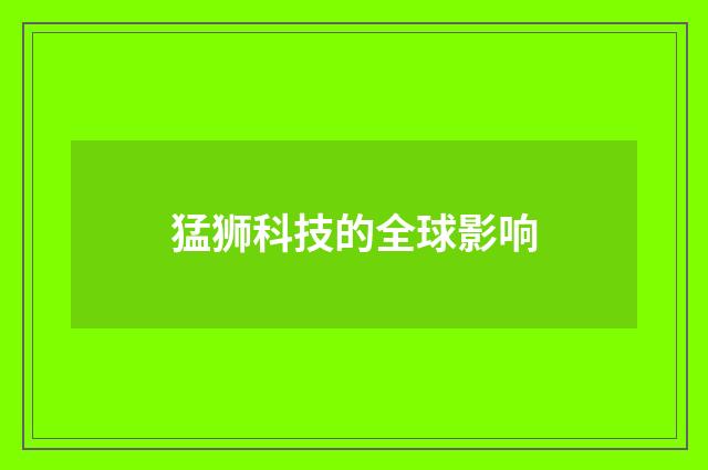 猛狮科技的全球影响