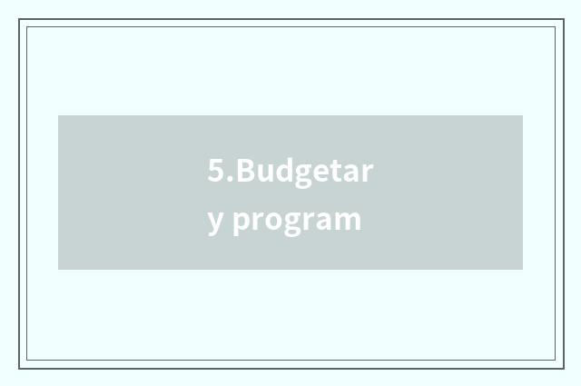 5.Budgetary program