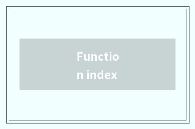 Function index