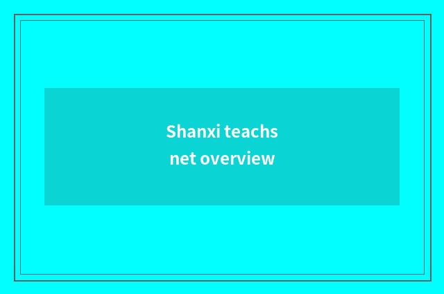 Shanxi teachs net overview