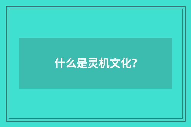 什么是灵机文化?