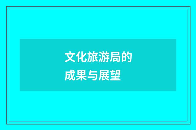 文化旅游局的成果与展望