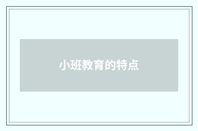 小班教育的特点