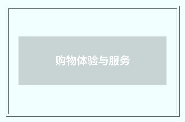 购物体验与服务