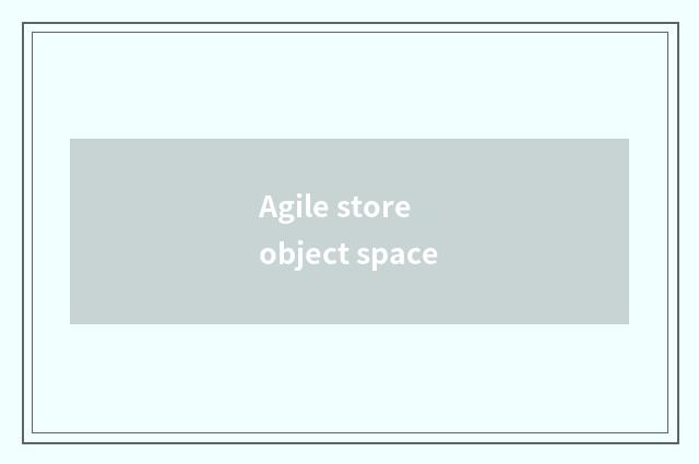 Agile store object space