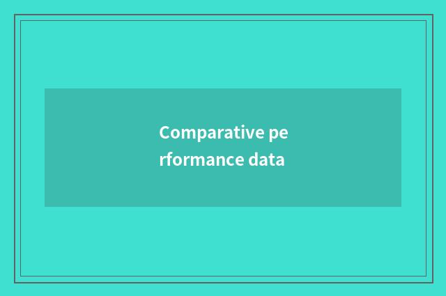 Comparative performance data