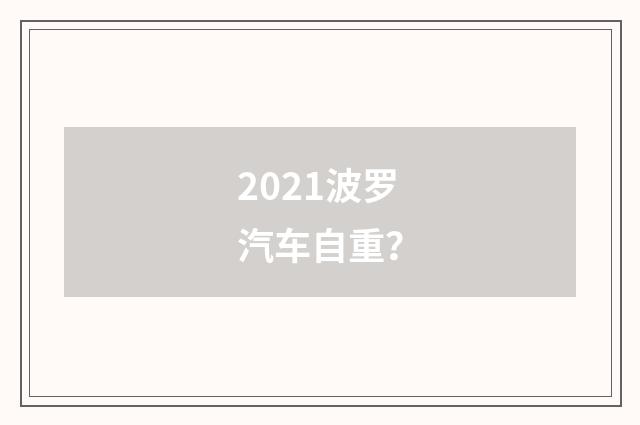 2021波罗汽车自重?