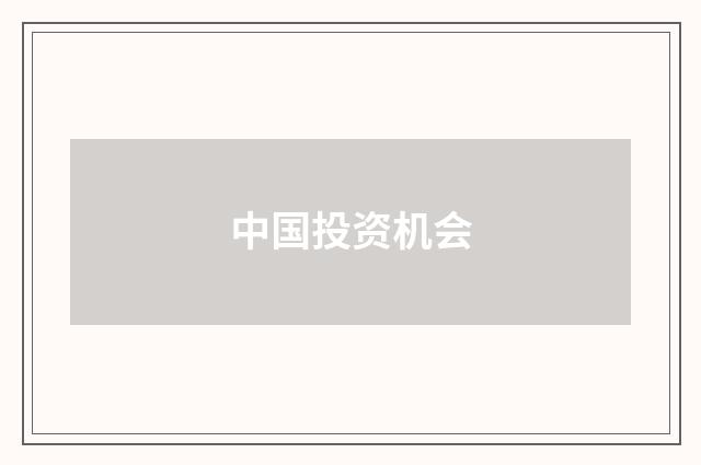中国投资机会