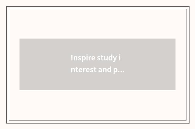 Inspire study interest and promotion to solve the ability of the problem