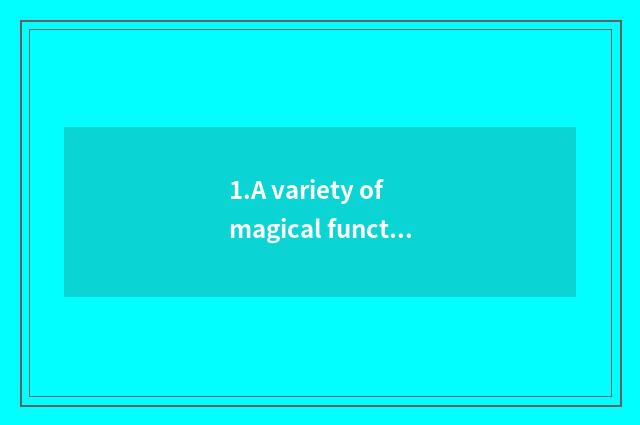1.A variety of magical function of toothpaste