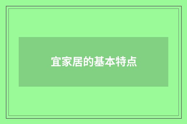 宜家居的基本特点