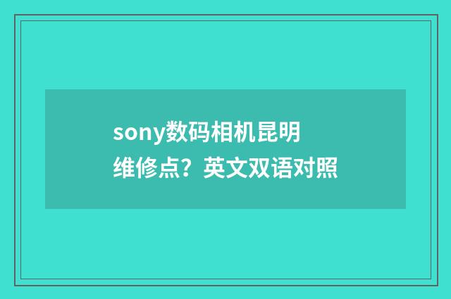 sony数码相机昆明维修点？英文双语对照