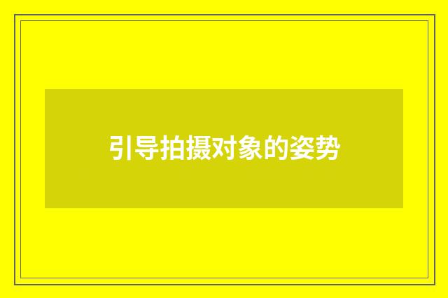 引导拍摄对象的姿势