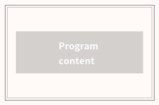 Program content