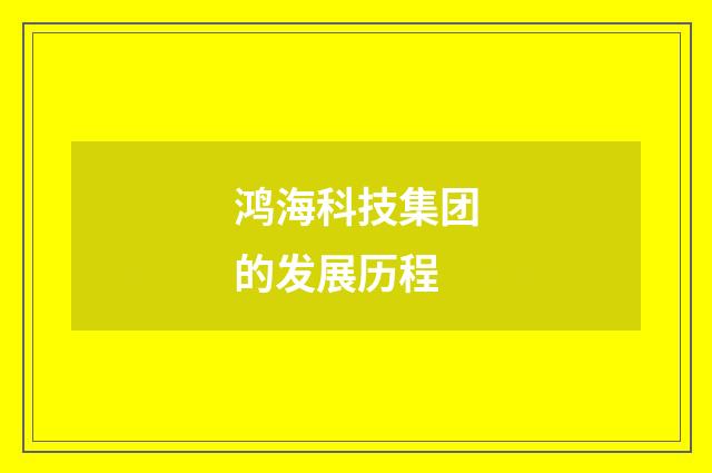 鸿海科技集团的发展历程