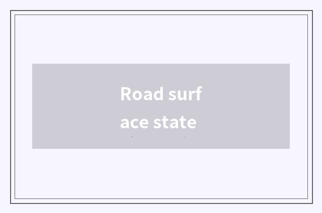 Road surface state