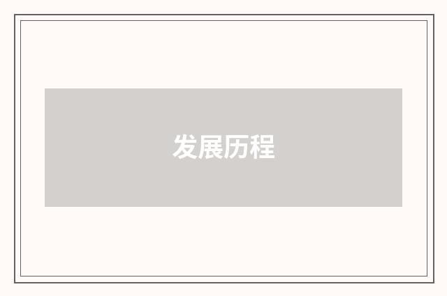 发展历程