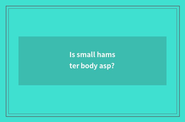 Is small hamster body asp?