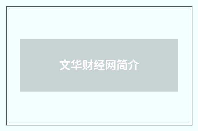 文华财经网简介