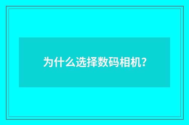 为什么选择数码相机？