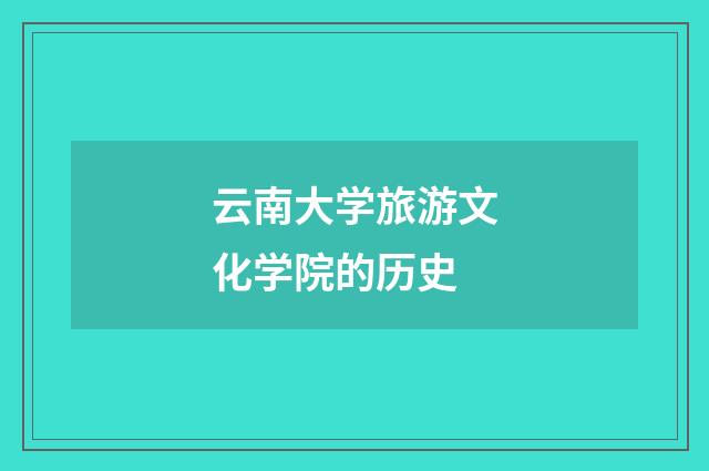 云南大学旅游文化学院的历史