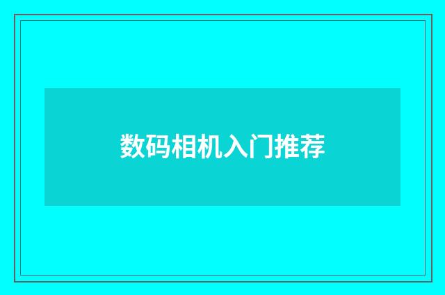 数码相机入门推荐
