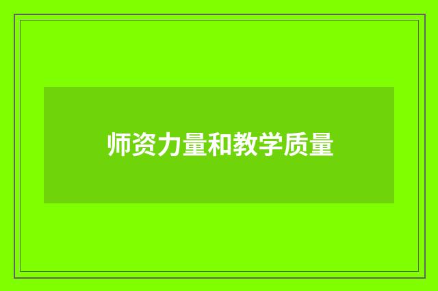 师资力量和教学质量