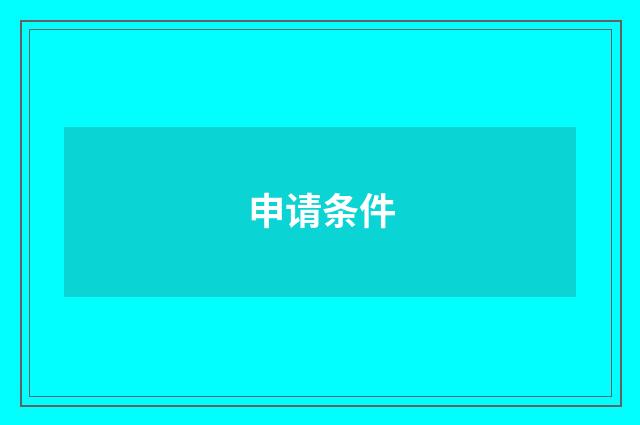 申请条件