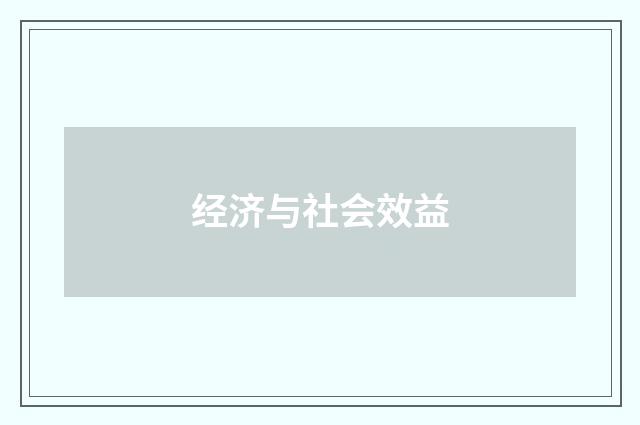 经济与社会效益