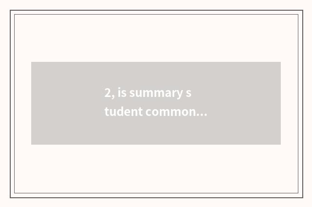 2, is summary student common mental health problem?