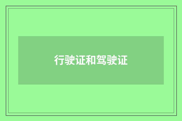 行驶证和驾驶证